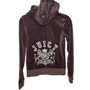 JUICY COUTURE | Y2K Valor Juicy Crest Full Zip Hoodie - Slate Purple - Sz Med